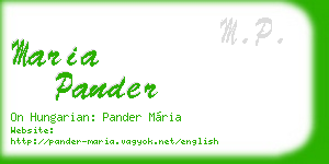 maria pander business card